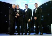 10 November 2006; Conor Mortimer, Mayo, receives his award from An Taoiseach Bertie Ahern, TD, in the company of Dessie Farrell, Chief Executive, GPA and Dave Sheerin, Opel Ireland, at the 2006 Opel GPA Player of the Year Awards. Gaelic Player Assoication Awards, Citywest Hotel, Dublin. Picture credit: Brendan Moran / SPORTSFILE