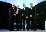 10 November 2006; Joe Deane, Cork, receives his award from An Taoiseach Bertie Ahern, TD, in the company of Dessie Farrell, Chief Executive, GPA and Dave Sheerin, Opel Ireland, at the 2006 Opel GPA Player of the Year Awards. Gaelic Player Assoication Awards, Citywest Hotel, Dublin. Picture credit: Brendan Moran / SPORTSFILE
