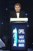 10 November 2006; MC Adrian Logan speaking at the 2006 Opel GPA Player of the Year Awards. Gaelic Player Assoication Awards, Citywest Hotel, Dublin. Picture credit: Pat Murphy / SPORTSFILE