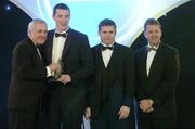10 November 2006; Kieran Donaghy, Kerry, receives his Opel / GPA Footballer of the Year award from An Taoiseach Bertie Ahern, TD, in the company of Dessie Farrell, Chief Executive, GPA and Dave Sheerin, Opel Ireland, at the 2006 Opel GPA Player of the Year Awards. Gaelic Player Assoication Awards, Citywest Hotel, Dublin. Picture credit: Pat Murphy / SPORTSFILE