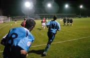 10 November 2006; UCD and Longford Town players make their way onto the pitch before the start of the game. eircom League Premier Division, UCD v Longford Town, Belfield Park, Dublin. Picture credit: Ray Lohan / SPORTSFILE