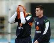 14 November 2006; Lee Carsley and Steve Finnan during Republic of Ireland squad training. Lansdowne Road, Dublin. Picture credit: David Maher / SPORTSFILE