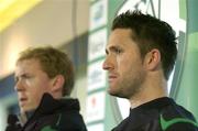 13 November 2006; Republic of Ireland captain Robbie Keane, with his manager Steve Staunton, during a press conference. Lansdowne Road, Dublin. Picture credit: David Maher / SPORTSFILE