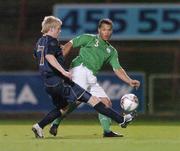 14 November 2006; Lewis Emanuel, Republic of Ireland 'B', in action against Stephen Naismith, Scotland 'B'. B International, Republic of Ireland 'B' v Scotland 'B', Dalymount Park, Dublin. Picture credit: David Maher / SPORTSFILE