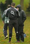 15 November 2006; Coach Eddie O'Sullivan talks with Ronan O'Gara during Ireland rugby squad training. St. Gerard's School, Bray, Co. Wicklow. Picture credit: Brian Lawless / SPORTSFILE