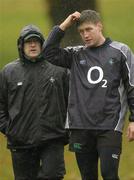 15 November 2006; Coach Eddie O'Sullivan with Ronan O'Gara during Ireland rugby squad training. St. Gerard's School, Bray, Co. Wicklow. Picture credit: Brian Lawless / SPORTSFILE