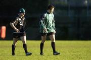 17 November 2006; Isaac Boss, left, and Bryan Young during Ireland rugby squad training. Back pitch, Lansdowne Road, Dublin. Picture credit: Brendan Moran / SPORTSFILE