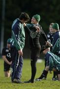 17 November 2006; Denis Hickie and Shane Horgan, left, during Ireland rugby squad training. Back pitch, Lansdowne Road, Dublin. Picture credit: Brendan Moran / SPORTSFILE