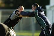 17 November 2006; Rory Best, left, and Paddy Wallace in action during Ireland rugby squad training. Back pitch, Lansdowne Road, Dublin. Picture credit: Brendan Moran / SPORTSFILE