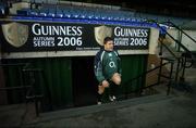18 November 2006; Bryan Young makes his way from the dressing rooms before the captain's run. Ireland Rugby Captain's Run, Lansdowne Road, Dublin. Picture credit: Brendan Moran / SPORTSFILE
