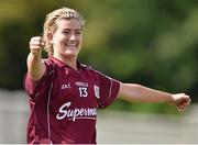 23 August 2014; Aoibheann Daly, Galway, celebrates at the final whistle. TG4 All-Ireland Ladies Football Senior Championship, Quarter-Final, Galway v Monaghan, St Brendan's Park, Birr, Co. Offaly. Picture credit: Brendan Moran / SPORTSFILE