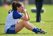 23 August 2014; A dejected Ciara McAnespie, Monaghan, during the final moments of the game. TG4 All-Ireland Ladies Football Senior Championship, Quarter-Final, Galway v Monaghan, St Brendan's Park, Birr, Co. Offaly. Picture credit: Brendan Moran / SPORTSFILE