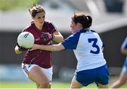 23 August 2014; Lorna Joyce, Galway, in action against Yvonne Connell, Monaghan. TG4 All-Ireland Ladies Football Senior Championship, Quarter-Final, Galway v Monaghan, St Brendan's Park, Birr, Co. Offaly. Picture credit: Brendan Moran / SPORTSFILE