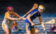 23 August 2014; Aaron Cunningham, Clare, in action against Paddy Burke, Antrim. Bord Gáis Energy GAA Hurling Under 21 All-Ireland Championship, Semi-Final, Clare v Antrim, Semple Stadium, Thurles, Co. Tipperary. Picture credit: Stephen McCarthy / SPORTSFILE