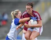 23 August 2014; Emer Flaherty, Galway, in action against Ciara McAnespie, Monaghan. TG4 All-Ireland Ladies Football Senior Championship, Quarter-Final, Galway v Monaghan, St Brendan's Park, Birr, Co. Offaly. Picture credit: Brendan Moran / SPORTSFILE