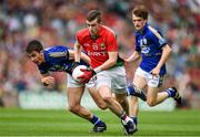 24 August 2014; Liam Byrne, Mayo, in action against Brian Ó Beaglaoích, left, and Matthew Flaherty, right, Kerry. Electric Ireland GAA Football All-Ireland Minor Championship, Semi-Final, Kerry v Mayo, Croke Park, Dublin. Picture credit: Stephen McCarthy / SPORTSFILE