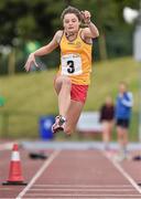 24 August 2014; Kate Taylor, Quin/Clooney, Co. Clare, in action during the Girls U.16 Triple Jump. HSE Community Games August Festival 2014, Athlone Institute of Technology, Athlone, Co. Westmeath.  Picture credit: David Maher / SPORTSFILE