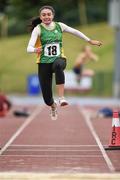 24 August 2014; Sinead Reynolds, Dunboyne, Co. Meath, in action during the Girls Under16 Triple Jump. HSE Community Games August Festival 2014, Athlone Institute of Technology, Athlone, Co. Westmeath.  Picture credit: David Maher / SPORTSFILE