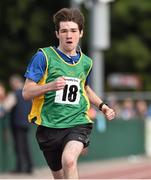 24 August 2014; Matthew Buckley, Ratoath, Co. Meath, in action during the semi Final of the Boys U.14 100 metres. HSE Community Games August Festival 2014, Athlone Institute of Technology, Athlone, Co. Westmeath.  Picture credit: David Maher / SPORTSFILE