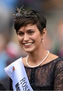 24 August 2014; Newly crowned Rose of Tralee, Philadelphia Rose, Maria Walsh during half-time. GAA Football All-Ireland Senior Championship, Semi-Final, Kerry v Mayo, Croke Park, Dublin. Picture credit: Stephen McCarthy / SPORTSFILE