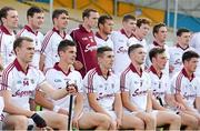 23 August 2014; The Galway team, including Jonathan Glynn, front left, pose for the traditional team photograph. Bord Gáis Energy GAA Hurling Under 21 All-Ireland Championship, Semi-Final, Galway v Wexford, Semple Stadium, Thurles, Co. Tipperary. Picture credit: Diarmuid Greene / SPORTSFILE