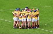 23 August 2014; The Wexford team gather together in a huddle before the game. Bord Gáis Energy GAA Hurling Under 21 All-Ireland Championship, Semi-Final, Galway v Wexford, Semple Stadium, Thurles, Co. Tipperary. Picture credit: Diarmuid Greene / SPORTSFILE