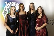 11 November 2006; At the 2006 Camogie All-Star Awards, were, from left, Briege Corkery, Amanda O'Regan, Orla Cotter and Miriam Deasy, all from Cork. Citywest Hotel, Dublin. Picture credit: Brendan Moran / SPORTSFILE