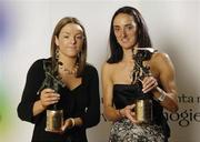 11 November 2006; Kilkenny players Maria Dargan, left, who received the Young Player of the Year, with Imelda Kennedy, who received an All-Star award, at the 2006 Camogie All-Star Awards. Citywest Hotel, Dublin. Picture credit: Brendan Moran / SPORTSFILE