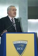 17 November 2006; An Taoiseach Bertie Ahern, T.D. today launched the DCU Sports Academy. DCU is establishing an Academy for three elite sports, Gaelic Football, Athletics and in association with Tennis Ireland, Tennis. The Academy will offer a comprehensive support environment for up to 100 students in the chosen sports. The Helix, Dublin City University, Dublin. Picture credit: Brian Lawless / SPORTSFILE