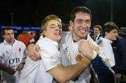17 November 2006; Joey Burns, left, and Peter McFeely, Trinity College, celebrate victory. Annual Colours 2006, UCD v Trinity College, Donnybrook, Dublin. Picture credit: Matt Browne / SPORTSFILE