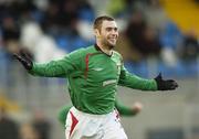 18 November 2006; Gary Hamilton, Glentoran, celebrates after scoring his side's first goal. Carnegie Premier League, Newry City v Glentoran, The Showgrounds, Newry, Co. Down. Picture credit: Damien Eagers / SPORTSFILE