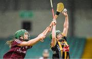 24 August 2014; Shelly Farrell, Kilkenny, in action against Heather Cooney, Galway. Liberty Insurance All-Ireland Senior Camogie Championship Semi-Final, Galway v Kilkenny. Gaelic Grounds, Limerick. Picture credit: Diarmuid Greene / SPORTSFILE