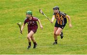 24 August 2014; Anne Marie Starr, Galway, in action against Elaine Aylward, Kilkenny. Liberty Insurance All-Ireland Senior Camogie Championship Semi-Final, Galway v Kilkenny. Gaelic Grounds, Limerick. Picture credit: Diarmuid Greene / SPORTSFILE