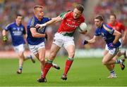 24 August 2014; Andy Moran, Mayo, in action against Fionn Fitzgerald, Kerry. GAA Football All-Ireland Senior Championship, Semi-Final, Kerry v Mayo, Croke Park, Dublin. Picture credit: Stephen McCarthy / SPORTSFILE