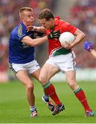 24 August 2014; Andy Moran, Mayo, in action against Fionn Fitzgerald, Kerry. GAA Football All-Ireland Senior Championship, Semi-Final, Kerry v Mayo, Croke Park, Dublin. Picture credit: Stephen McCarthy / SPORTSFILE