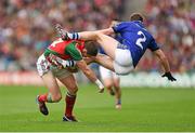 24 August 2014; Andy Moran, Mayo, in action against Marc Ó Sé, Kerry. GAA Football All-Ireland Senior Championship, Semi-Final, Kerry v Mayo, Croke Park, Dublin. Picture credit: Stephen McCarthy / SPORTSFILE