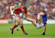24 August 2014; Andy Moran, Mayo, in action against Marc Ó Sé, Kerry. GAA Football All-Ireland Senior Championship, Semi-Final, Kerry v Mayo, Croke Park, Dublin. Picture credit: Stephen McCarthy / SPORTSFILE