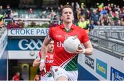 24 August 2014; Cillian O'Connor, Mayo, leads his side out ahead of the game. GAA Football All-Ireland Senior Championship, Semi-Final, Kerry v Mayo, Croke Park, Dublin. Picture credit: Brendan Moran / SPORTSFILE