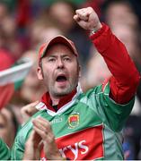 24 August 2014; A Mayo supporter cheers on his side during the game. GAA Football All-Ireland Senior Championship, Semi-Final, Kerry v Mayo, Croke Park, Dublin. Picture credit: Brendan Moran / SPORTSFILE