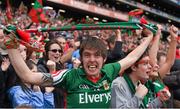 24 August 2014; A supporter celebrates after Mayo had scored a goal from the penalty spot. GAA Football All-Ireland Senior Championship, Semi-Final, Kerry v Mayo, Croke Park, Dublin. Picture credit: Ray McManus / SPORTSFILE