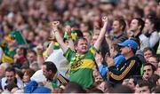 24 August 2014; A Kerry supporter celebrates a score during the game. GAA Football All-Ireland Senior Championship, Semi-Final, Kerry v Mayo, Croke Park, Dublin. Picture credit: Stephen McCarthy / SPORTSFILE