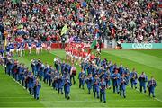 24 August 2014; Both teams parade behind the Artane School of Music band. GAA Football All-Ireland Senior Championship, Semi-Final, Kerry v Mayo, Croke Park, Dublin. Picture credit: Ramsey Cardy / SPORTSFILE