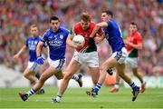 24 August 2014; Aidan O'Shea, Kerry, in action against Aidan O'Mahony, left, and Michael Geaney, right, Mayo. GAA Football All-Ireland Senior Championship, Semi-Final, Kerry v Mayo, Croke Park, Dublin. Picture credit: Stephen McCarthy / SPORTSFILE