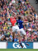 24 August 2014; Cillian O'Connor, Mayo, in action against Shane Enright, Kerry. GAA Football All-Ireland Senior Championship, Semi-Final, Kerry v Mayo, Croke Park, Dublin. Picture credit: Stephen McCarthy / SPORTSFILE