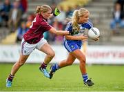 23 August 2014; Caoimhe Mohan, Monaghan, in action against Mairéad Coyne, Galway. TG4 All-Ireland Ladies Football Senior Championship, Quarter-Final, Galway v Monaghan, St Brendan's Park, Birr, Co. Offaly. Picture credit: Brendan Moran / SPORTSFILE