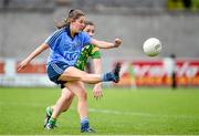 23 August 2014; Siobhan Woods, Dublin, in action against Aoife Lyons, Kerry. TG4 All-Ireland Ladies Football Senior Championship, Quarter-Final, Dublin v Kerry, St Brendan's Park, Birr, Co. Offaly. Picture credit: Brendan Moran / SPORTSFILE