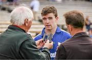 23 August 2014; Tony Kelly, Clare, speaks to reporters after the game. Bord Gáis Energy GAA Hurling Under 21 All-Ireland Championship, Semi-Final, Clare v Antrim, Semple Stadium, Thurles, Co. Tipperary. Picture credit: Diarmuid Greene / SPORTSFILE