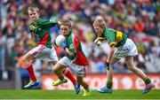 24 August 2014; Seanan Harte, left, Ballinamore, Leitrim, and Michael Dunne, Abbeytown, Boyle Roscommon, representing Mayo, in action against Eoin Power, Dualla, Cashel, Tipperary, representing Kerry. INTO/RESPECT Exhibition GoGames, Croke Park, Dublin. Picture credit: Brendan Moran / SPORTSFILE