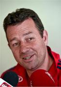 25 August 2014; Munster assistant coach Brian Walsh speaking during a press conference ahead of their SEAT Challenge game against London Irish on Friday. Munster Rugby Press Conference, Cork Institute of Technology, Bishopstown, Cork. Picture credit: Barry Cregg / SPORTSFILE