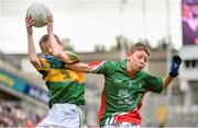 24 August 2014; Colin Byrne, Newtown Dunleckney N.S, Bengalstown, Co. Carlow, representing Kerry, in action against Michael Dunne, Abbeytown, Boyle, Co. Roscommon, representing Mayo. INTO/RESPECT Exhibition GoGames, Croke Park, Dublin. Picture credit: Ramsey Cardy / SPORTSFILE